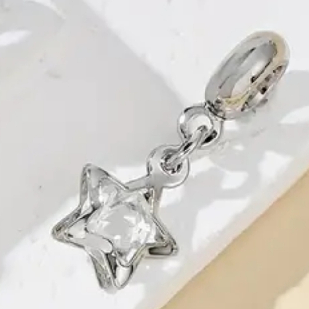 Star  Bling Charm for European Style Bracelets Fits Pandora Systems
